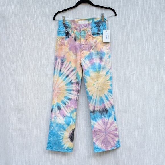 NWT Mother Superior The Tripper Swirling Secrets Tie Dye High Waist Jeans, sz 25 - Picture 2 of 13